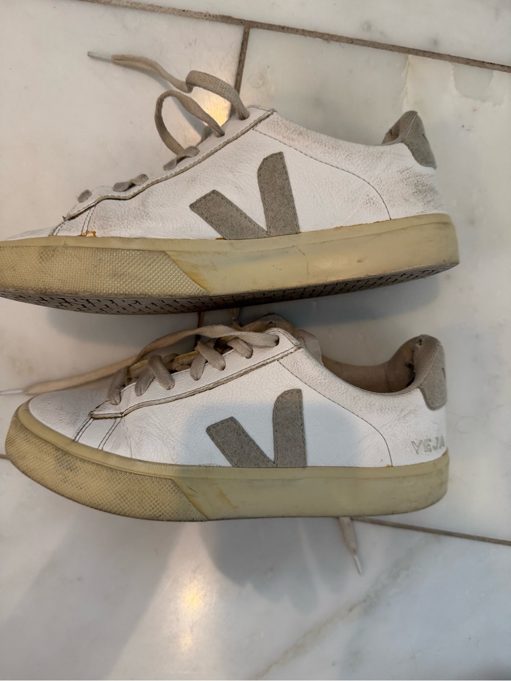 Veja White and Gray Sneakers